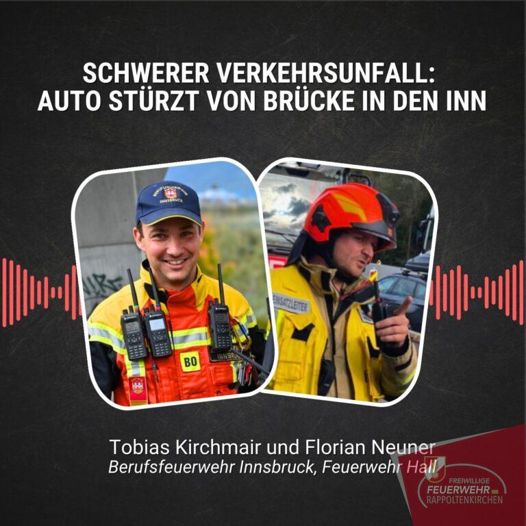 #105: Schwerer Verkehrsunfall: Auto stürzt von Brücke in den Inn